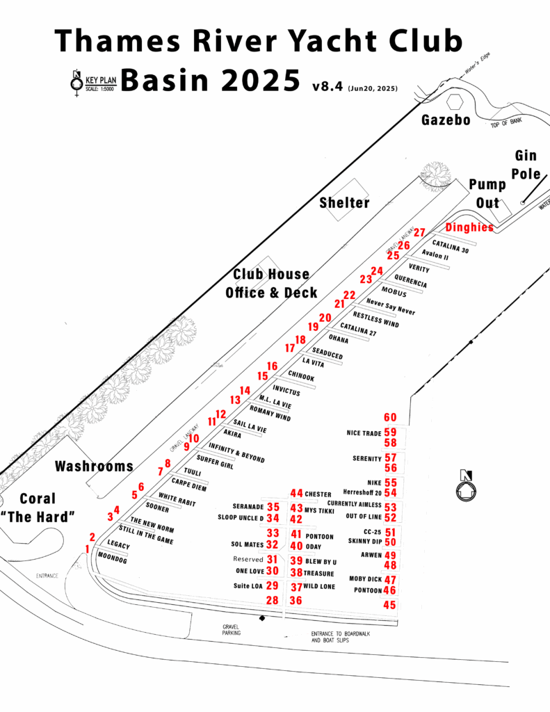 Basin map with Dock Assignments.